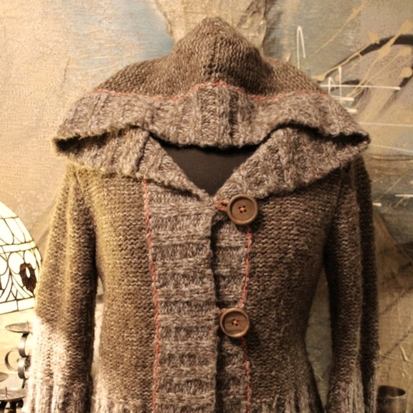 💛FREE PEOPLE Button Hoodie Knit Sweater - Picture 1 of 7